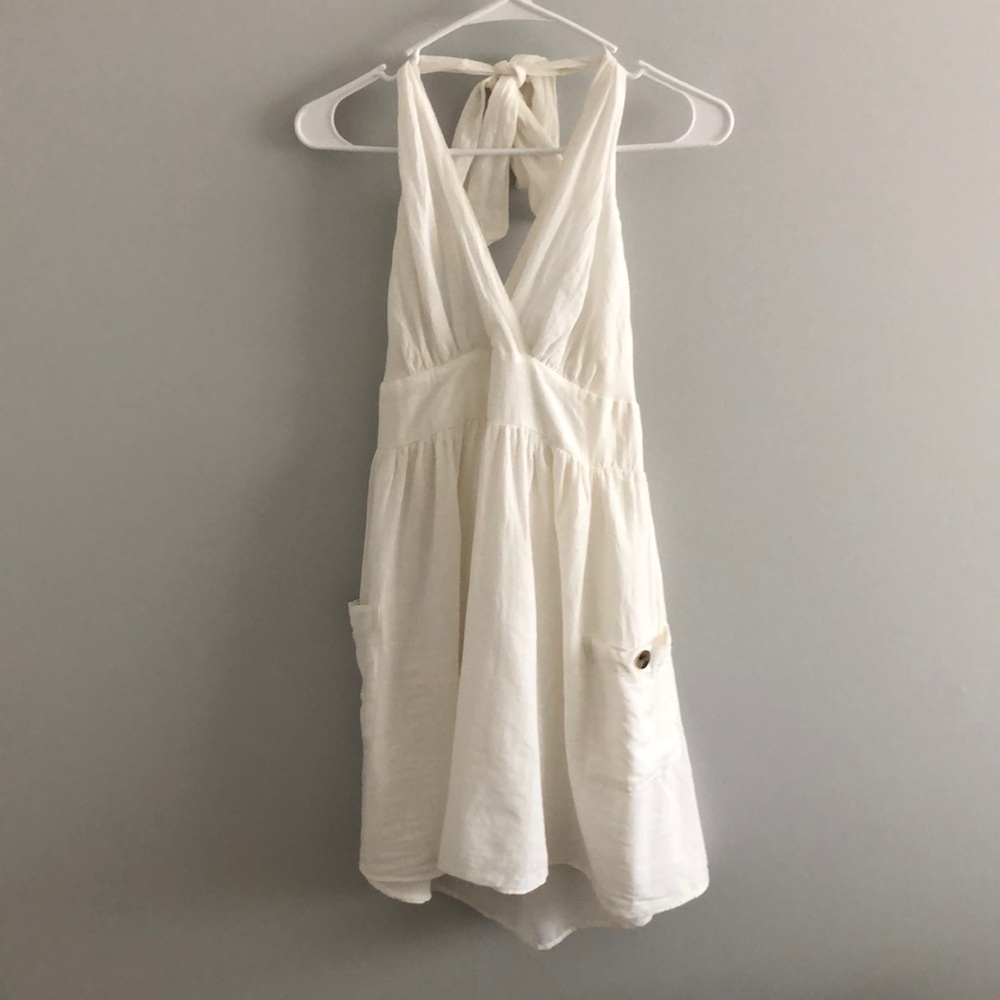 White Halter Dress